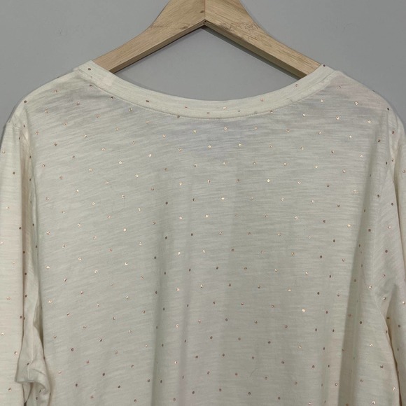 OLD NAVY | LONG SLEEVES TOP SIZE XXL CREAM COOPER COTTON POLKA DOTS - Picture 6 of 8
